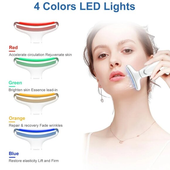7 Color Face and Neck Massager Light Therapy, Red Light Based Facial Massager - Picture 4 of 7